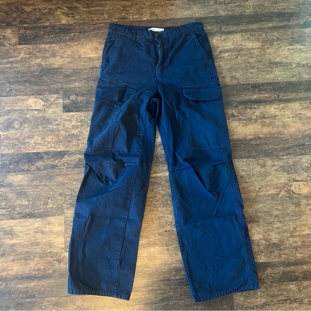 Zara navy blue cargo pants